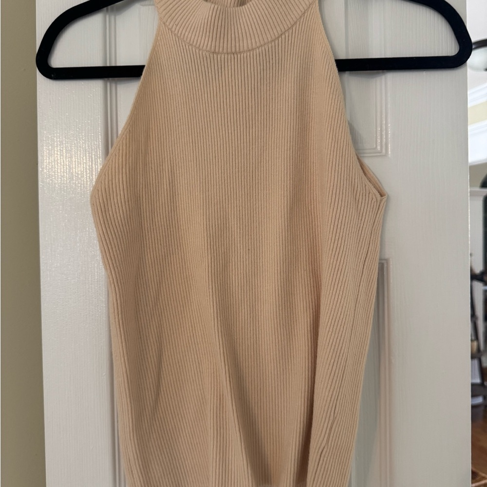 BE COOL Ribbed Knit Top in Cream